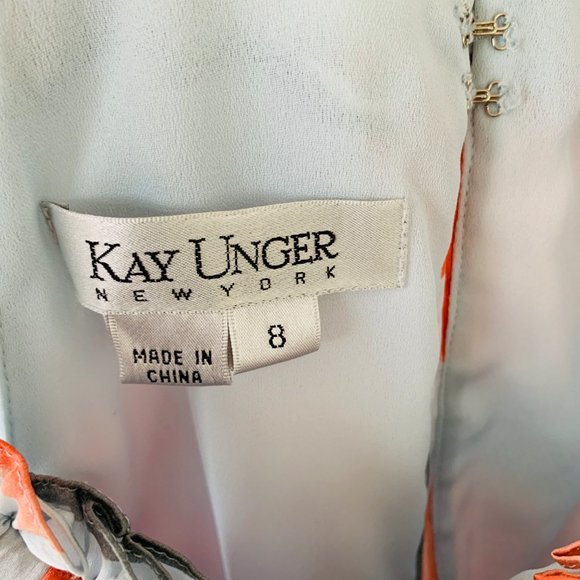 Kay Unger Geometric Soft Silk Midi Dress - GREAT AS A WEDDING GUEST!! - Picture 9 of 10